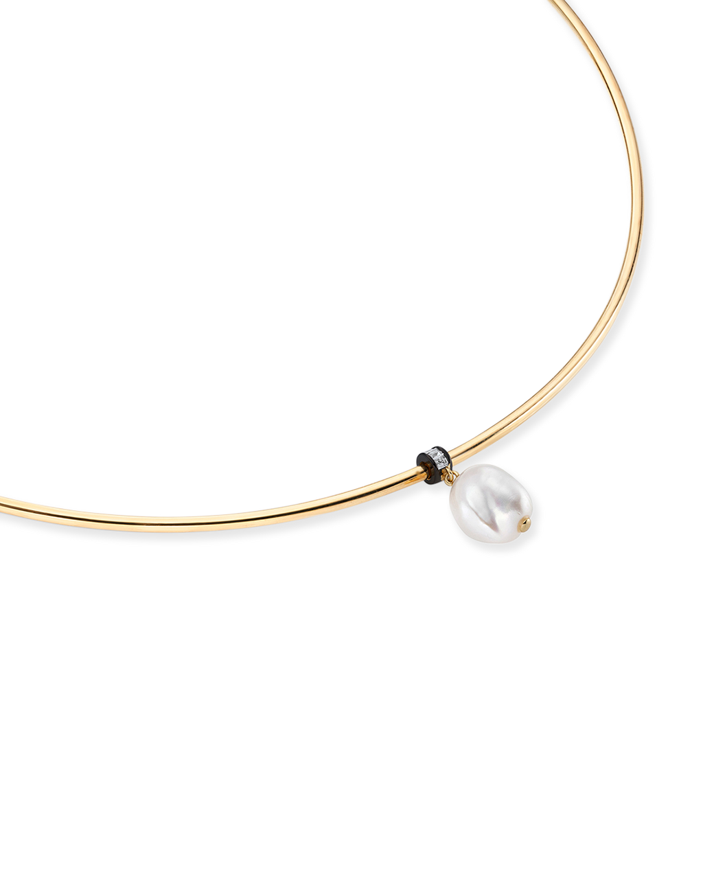 Blythe Torque Choker Necklace with Pearl