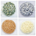 400 Pcs (100 Pcs Each) Shiny Crystal & Stone Resin beads DIY Sewing Craft Sets 5mm