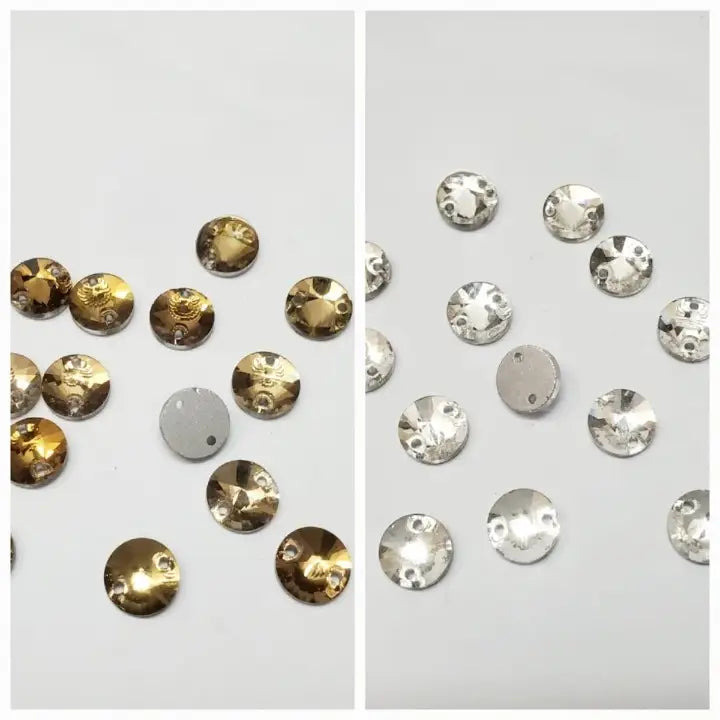 20 Pcs , Round Crystal Beads, Crafts DIY 8mm in Silver/Gold
