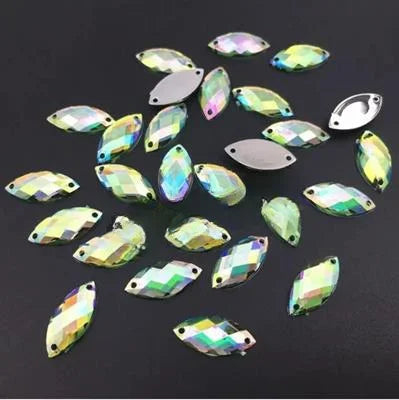 50 Pcs Multicolor Eye, Resin Flat Back Ser For Clothes Decoration Crafts (15mmx7mm)