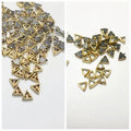 60 Pcs Triangle Shape Golden Kundan stone in Flat Back Beads for decoration Gold 5mm