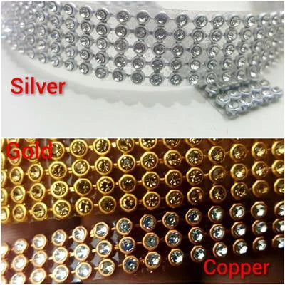 Stone Lace for Bangle or Saree Design Stitching, 1 GAZ,with 5 Lines