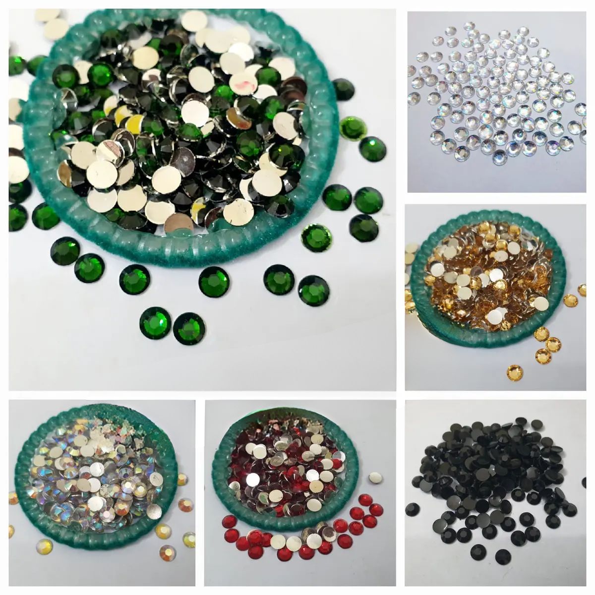 6mm, 100 Plus Pcs Shiny Kundan Beads DIY Sewing Craft Sets Small Size 6mm Resins