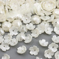 70 Pcs Tiny White Pearlised Lucite Flower Beads, , by Jewellery Making 11mm