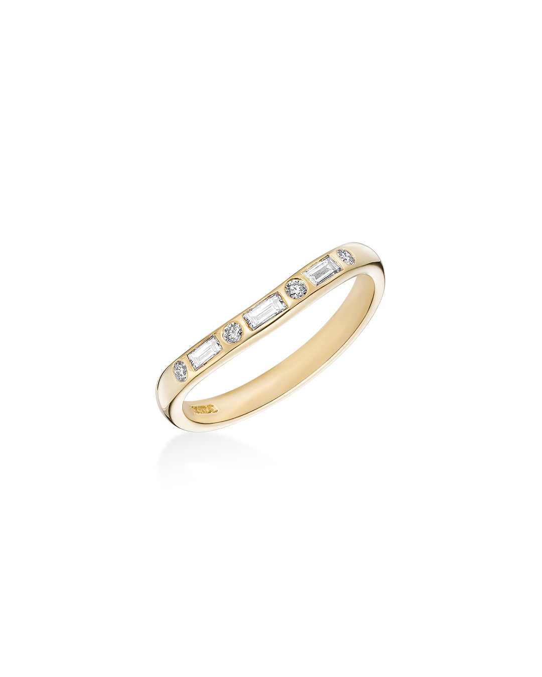 Scooped Brilliant and Baguette Cut Band