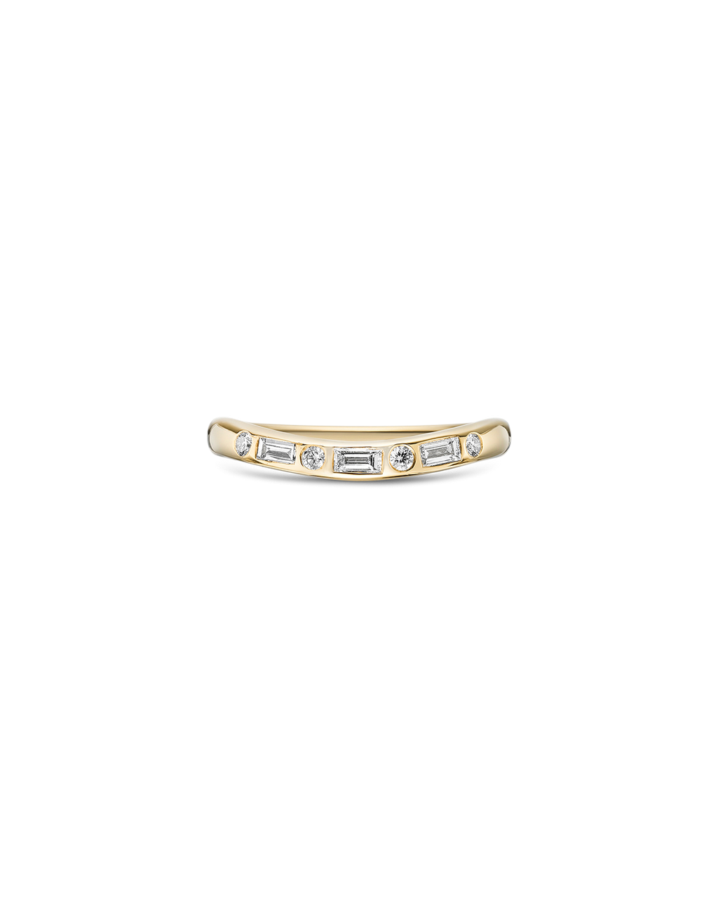 Scooped Brilliant and Baguette Cut Band