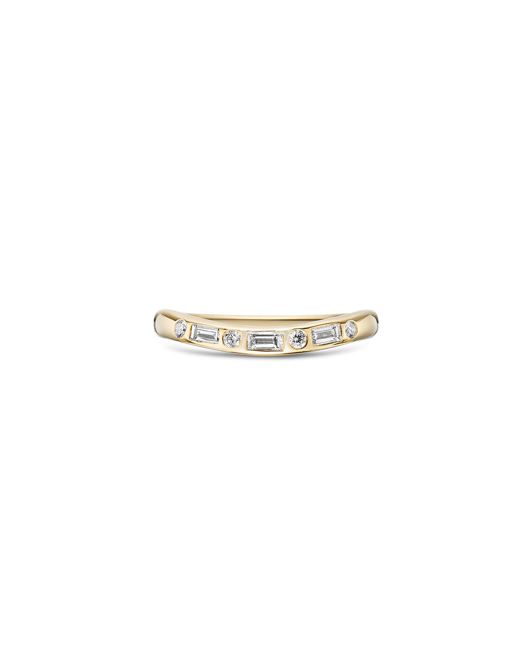 Scooped Brilliant and Baguette Cut Band