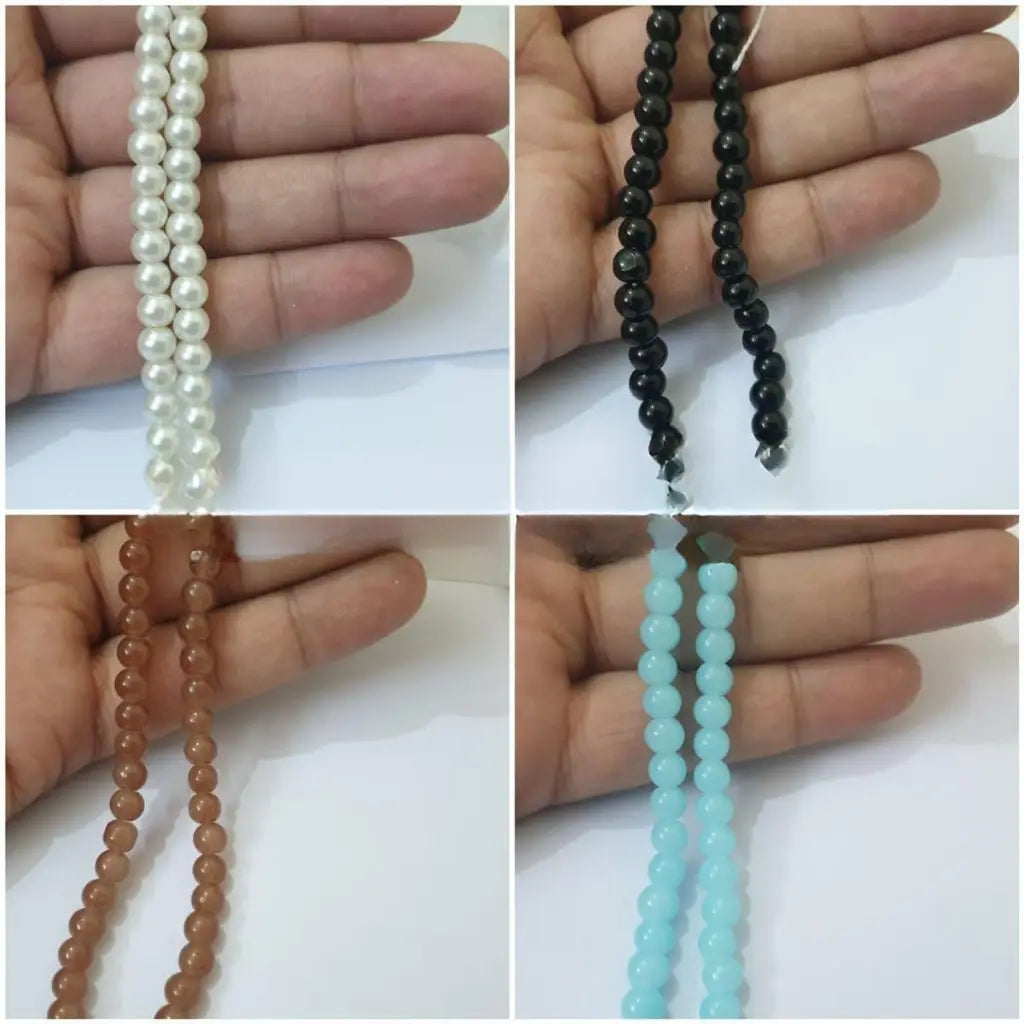 100 Pcs Various Color Round Beads DIY, Art Craft 6 mm Pearls