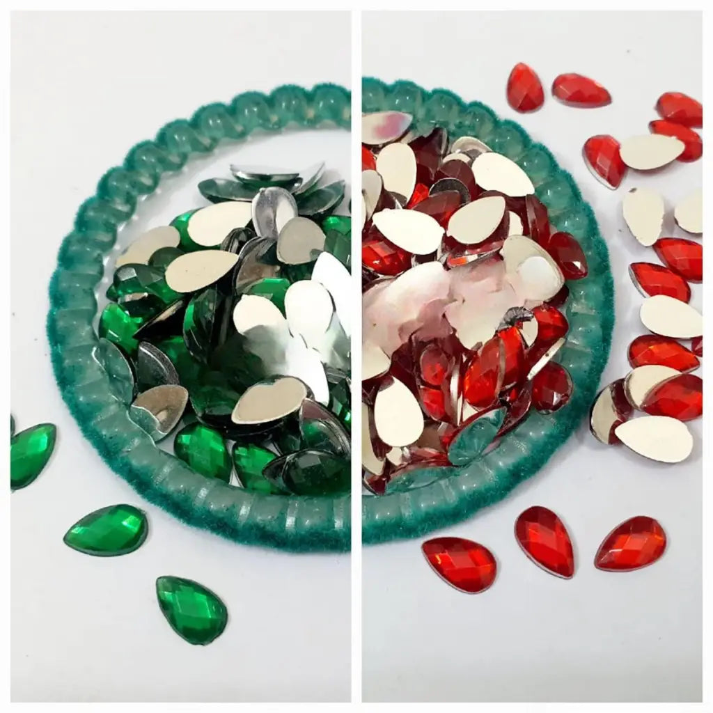 20gm (10 gm eaxh )Shiny Crystal &amp; Stone Resin beads DIY Sewing Craft Sets 10 Drop