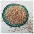 Pack of 2 Tola glass pony beads & 4mmPony Beads In RoseGold 4mm