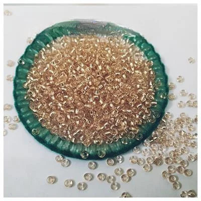 Pack of 2 Tola glass pony beads & 4mmPony Beads In RoseGold 4mm
