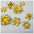 Pack of 1 Gold Color Pearl flowers beads With holes sizes 33mm/25mm/20mm