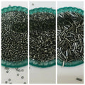 Pack of 2 Tola Glass Cut Pipe, & 4mm Pony Beads In Grey Colors DIY Clothing Craft Sets