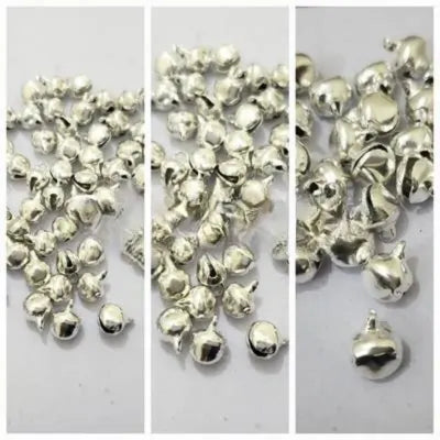 50 Pcs Silver Ghungroo Beads Mini Jingle Beads 6mm/8mm/10mm