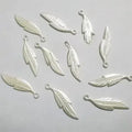 10 gm Off white Leaf Long Beads With Holes Plastic For Making Crafts DIY