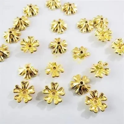10 gm Golden flowers beads With Holes, 15mm DIY Crafts