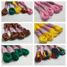5 Pc Silk Cross Stitch thread Embroidery Floss Sewing Skeins Craft DIY