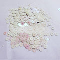 1 Tola Sitaray in White, Sequins Craft Supplies Flat Back With Hole 6mm