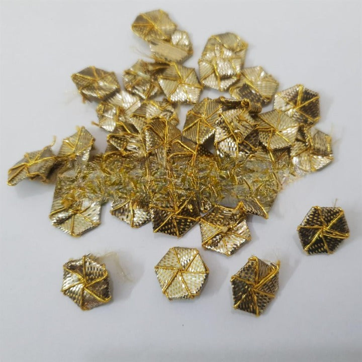 30 Pcs Embroidery Craft Material Gota Flower hexagonal Size 12mm-15mm