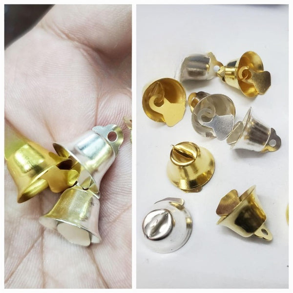 10Pcs/Set Gold Silver Gingle Bell DIY Crafts Accessories bell Wedding party Decoration Crafts 1.5 cm