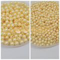 10 gm Round Beads Craft Sets DIY Findins 6mm & 4mm Light Yellow Color