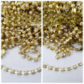 1 yard Rhinestone Lace Pearl Chain Gold Silver Base DIY Sew On Decoration Crafts 3mm