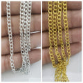 1 Gaz Stainless Steel Chains Silver & Golden Color Necklace Link Chains for DIY 4mm