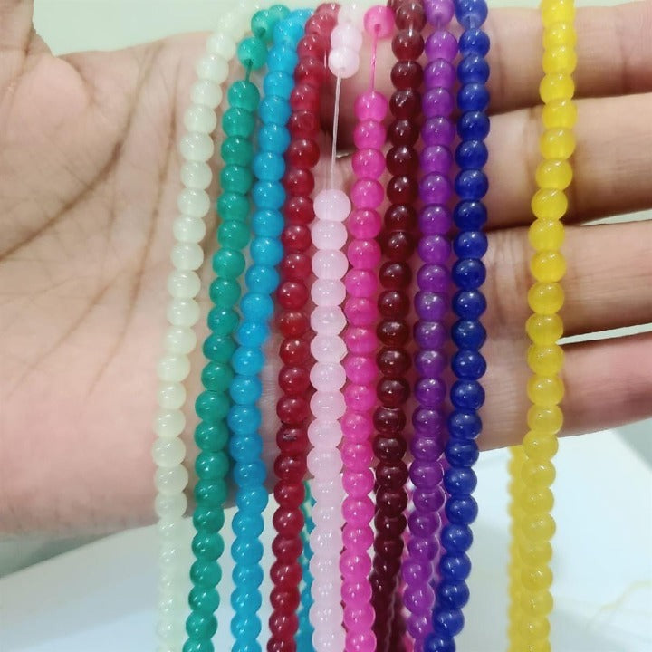 100 Plus Pcs Round Beads 4mm Glass Craft Sets DIY in Various Colors