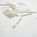 50 Pcs White Lines Long Bugle Beads Tube Glass Beads, Various Colors, Pony Bead, DIY Craftsmanship 2.5