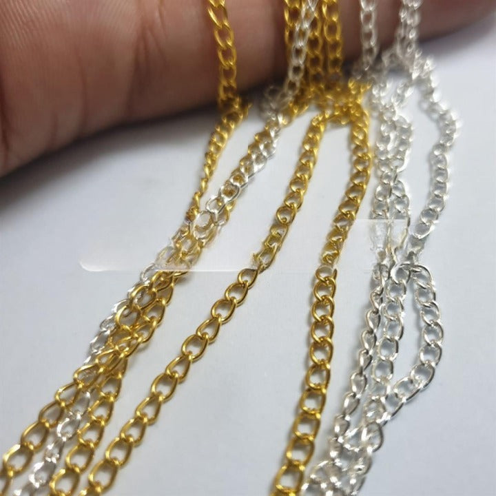 2.5 Meter Gold & Silver Chains For Making Crafts Jewellery Sets
