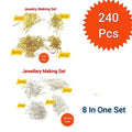240 Pcs Making Accessories Kit for Jewellery Purpose 30 Pieces Each Item