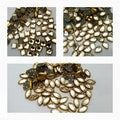 36 Pcs Total (12 Pcs Each) Real Kundan Beads DIY Sewing Jewelry Decoration (Leave Shape 1, Leave Shape 2, Square Shape)