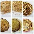Pack of 6 Tola (1 Tola Each) Naqsh/Dabka/ Glass Moti, Sequins Disc & Cup For Clothing Use in Gold Color