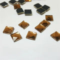 30 Pcs Mirror Square Crystals Glass Beads 1 cm Gold