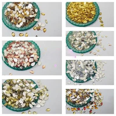 200 Pcs Shiny Kundan Beads DIY Sewing Craft Sets