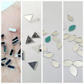 200 Pcs (50 pcs Each) Glass Triangle,Drop,Rectangular & Eye Shape Mirror Craft And Also Used In Embroidery