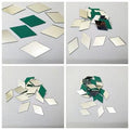 100 Pcs (25 pcs Each) Glass Dimond Shape Mirror Craft And Also Used In Embroidery, Width 24/28/38/42 cm
