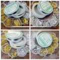 14 itmes with Box of Headpins/holepins/jump rings/locks/tops and wire Silver & Golden