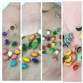 120 Pcs 30 (Pcs Each) Acrylic Kundan Stones, moon/Squre/Drop/Eye for Jewel making, Art works and Crafts