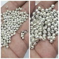 10 gm Glass double polish Pearl Round Spacer silver double polish Plated Round Beads 4mm/6mm