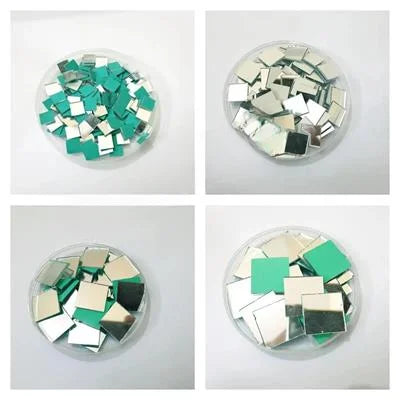 100 Pcs (25 Pcs Each) Square Shapes DIY Big Craft Mirrors