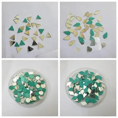 200 Pcs Round, Triangel,leaf Diamonds DIY Small Craft Mirror
