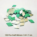 150 Pcs Glass Diamond Shape Mirror Beads For Art And Craft And Also Used In Embroidery