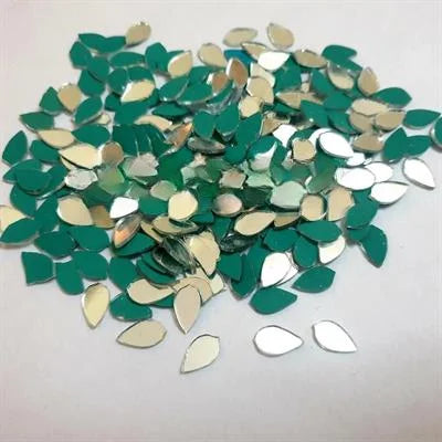 400 Pcs Leaf Shape DIY Small Craft Mirrors, Small & Big Leaf Shape Mirror 12/8 mm size