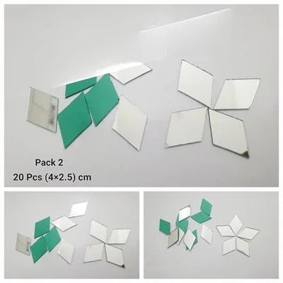 Embroidery Mini Craft Mirrors, Dimond Shape, Mirror Mosaic