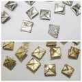 50 Pcs Square Shape Embroidery Craft Material Gota Patti Golden Flowers (1.2cm) Silver/Gold