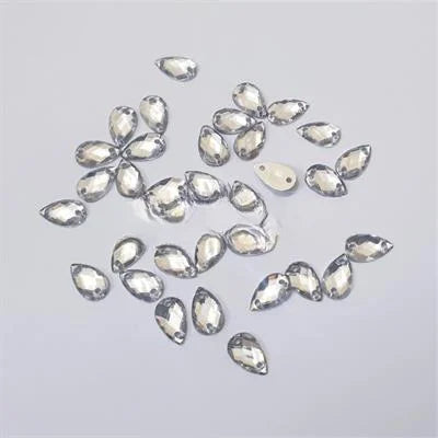100 Pcs Resin Back Non Hotfix Rhinestone For Clothes Decoration Crafts (8x4mm) White eye