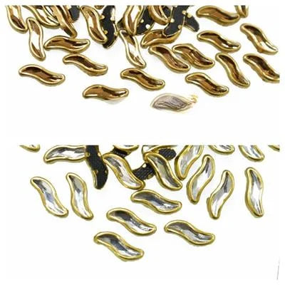 10 gm Real Kundan Beads DIY Sewing Jewelry Decoration, S Shape SIZE 4x10MM