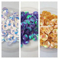 10gm Round Blue & Orange Colors, Beautiful Design, Loose Sequins Craft Supplies 10 mm