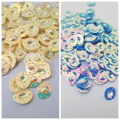 1 Tola Oval Sitaray in Gold Color, Beautiful Design, Sequins Craft Supplies 8mm